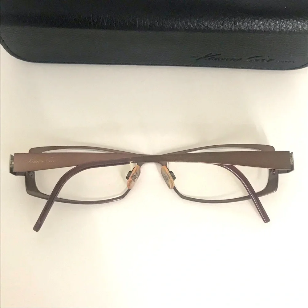 Vintage Kenneth Cole KC544 J78 Bronze Rectangle Eyeglass Frames 52-15-140 Italy
